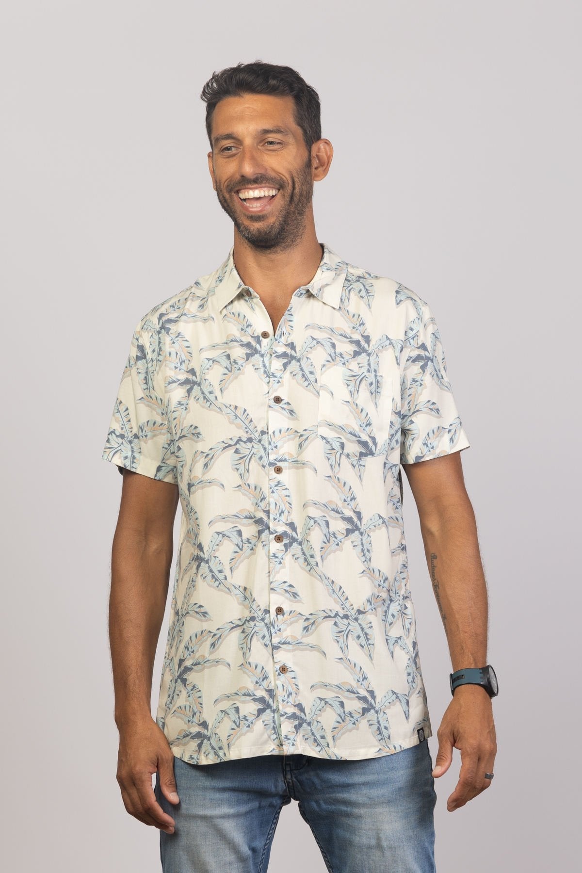The Palm Button Shirt - Outrigger Trading Co - Surf wear AustraliaThe Palm Button Shirt